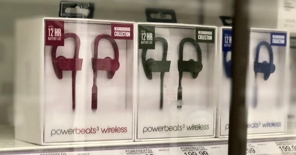 powerbeats3 wireless earphones on shelf at target