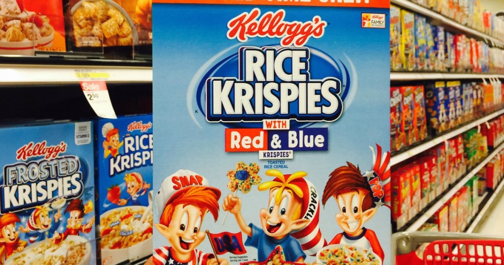 hand holding rice krispies red and blue at target