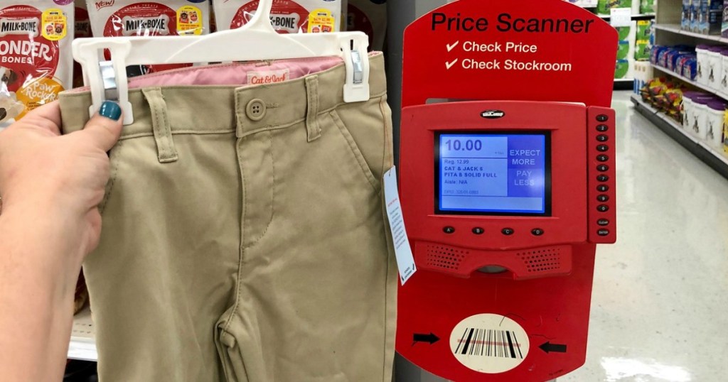 hand holding cat & jack school uniform pants at target