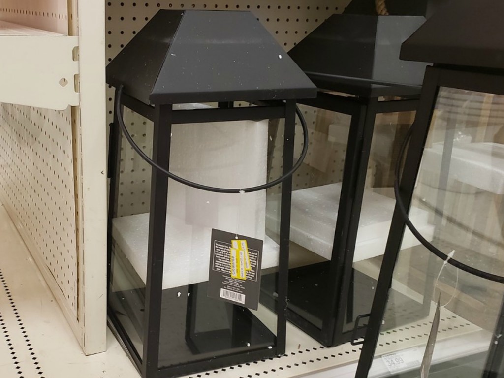 black lantern on store shelf