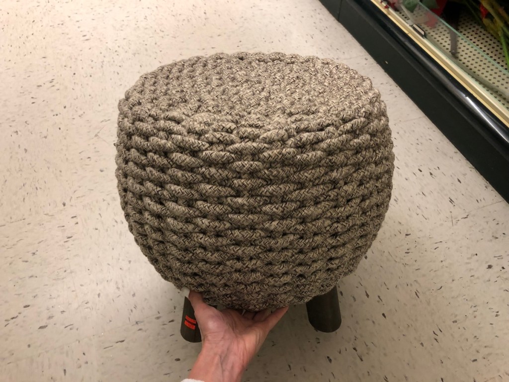 woven footstool at hobby lobby