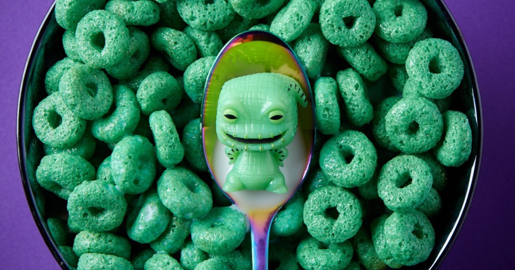 Oogie Boogie figurine in green cereal