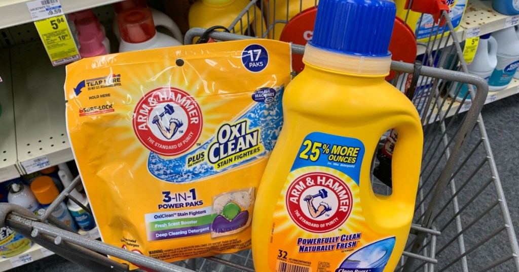 Arm & Hammer Detergent in basket