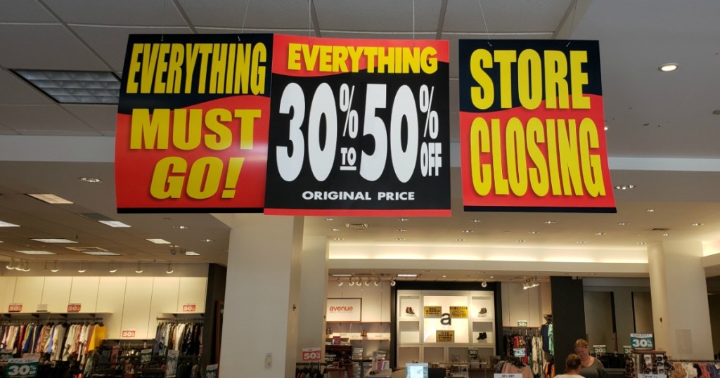 Avenue Store Closure Signage