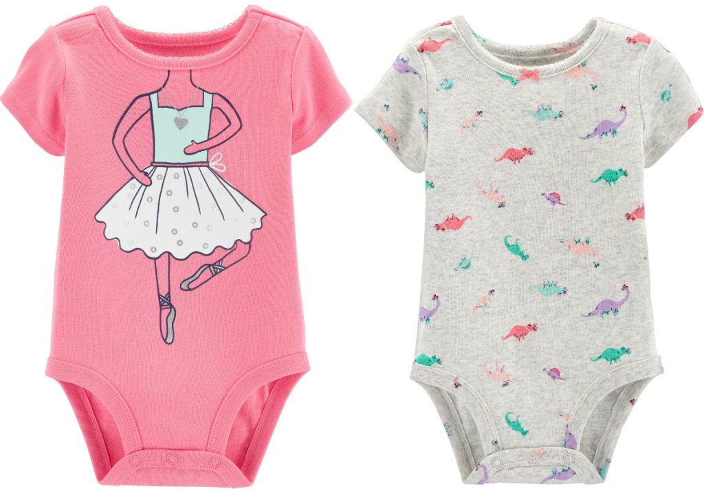 Girl's Bodysuits from Carter's with Dinosaurs and Ballerina 