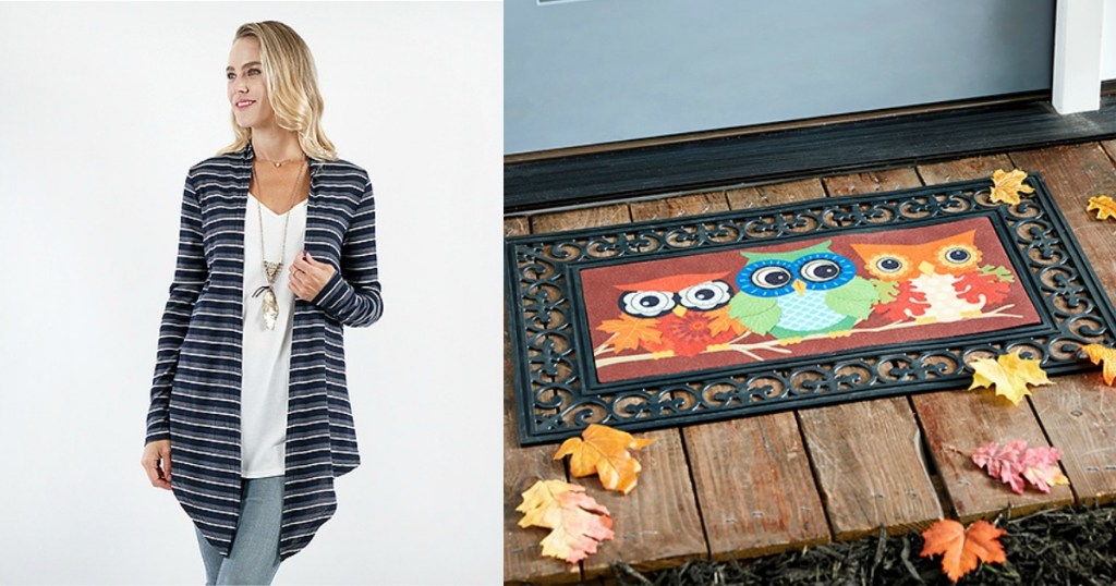 Cardigan and Door Mats at Zulily