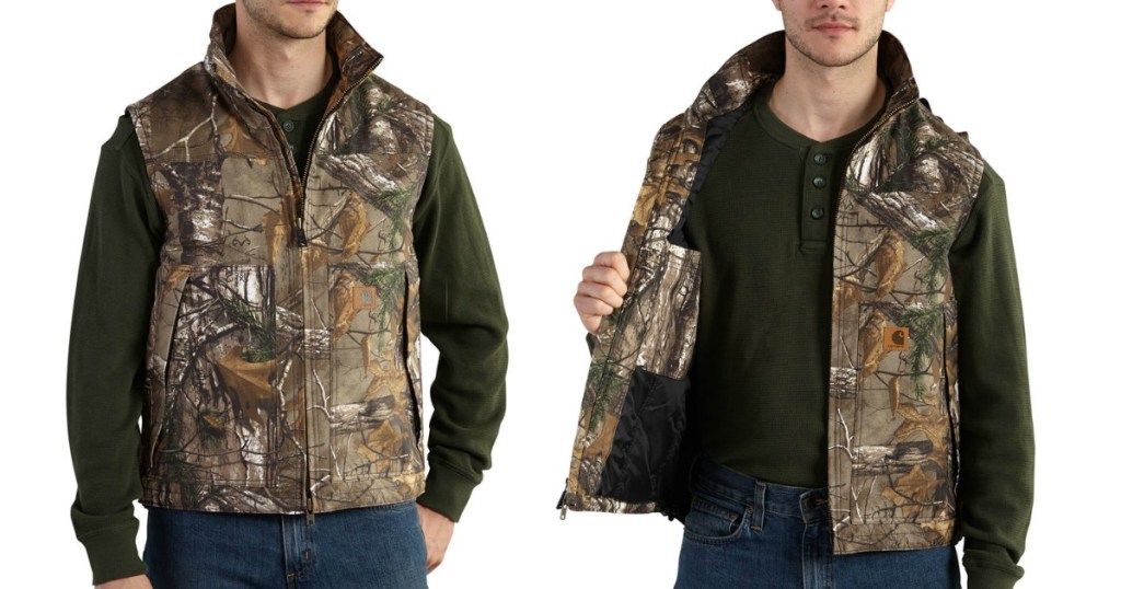 carhartt mens camo vest