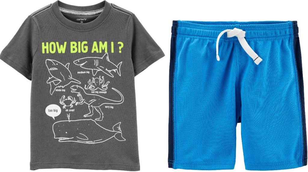 Boys apparel from Carters - shorts and tee