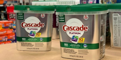 Cascade Platinum Dishwasher ActionPacs 92-Count Only $15.82 at Sam’s Club