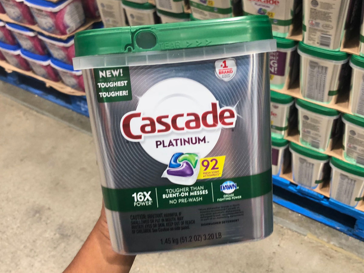 Cascade Platinum 92 count container held in store