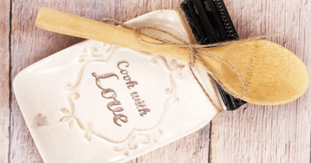 'Cook with Love' Mason Jar Spoon Rest Set