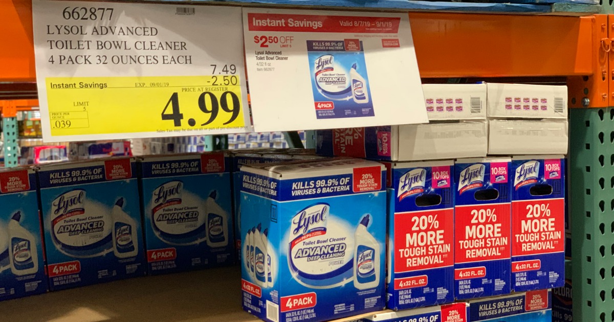 Lysol Advanced Toilet Bowl Cleaner 4 pack at Costco