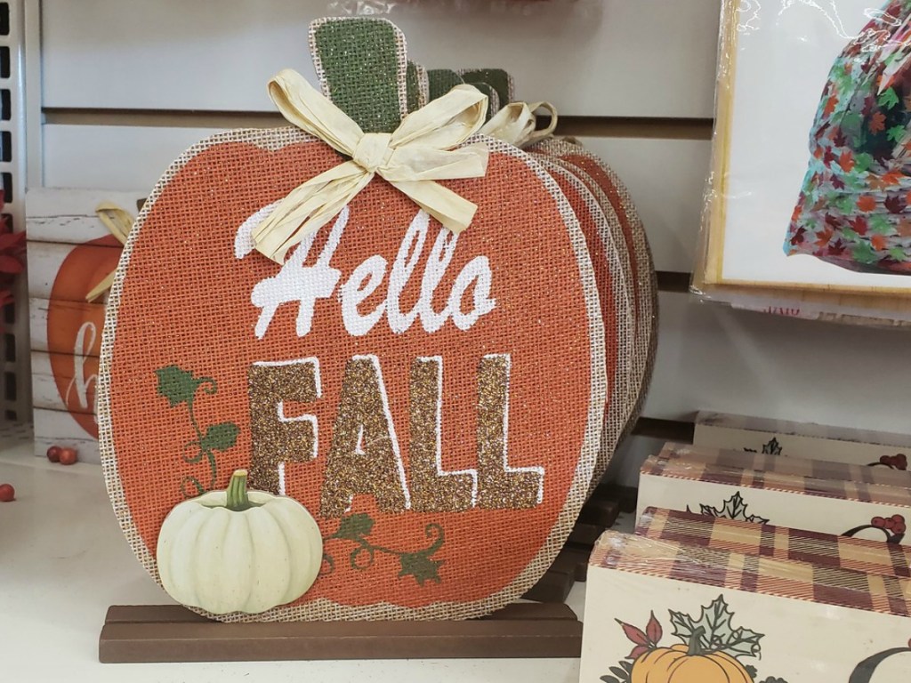 Dollar Tree Hello Fall Table Sign