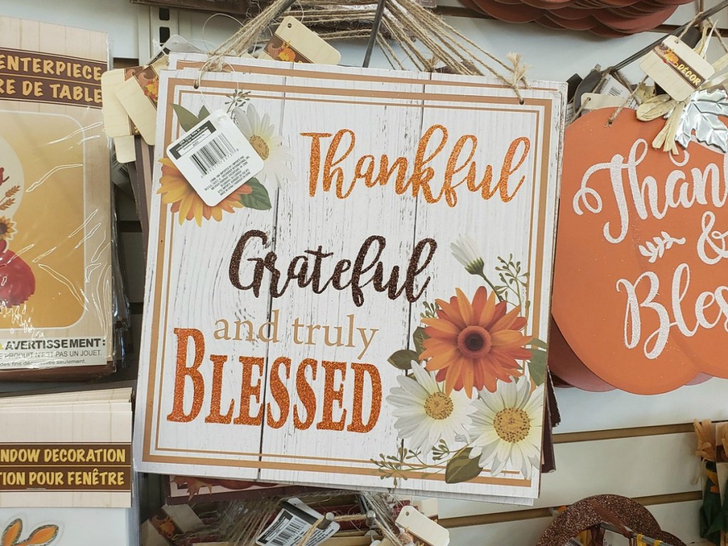 Dollar Tree Thankful Sign
