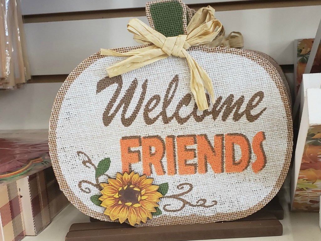 Dollar Tree Welcome Friends Table Sign