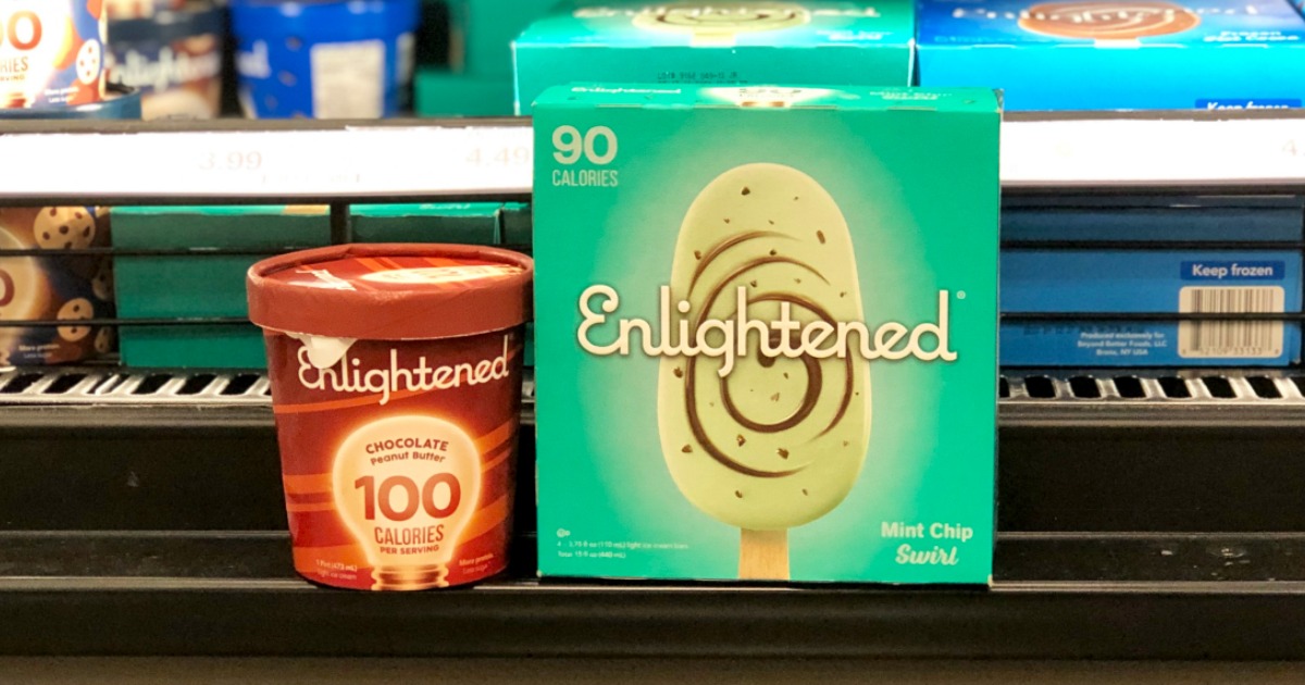 Enlightened Ice Cream Treats near freezer in store at Target