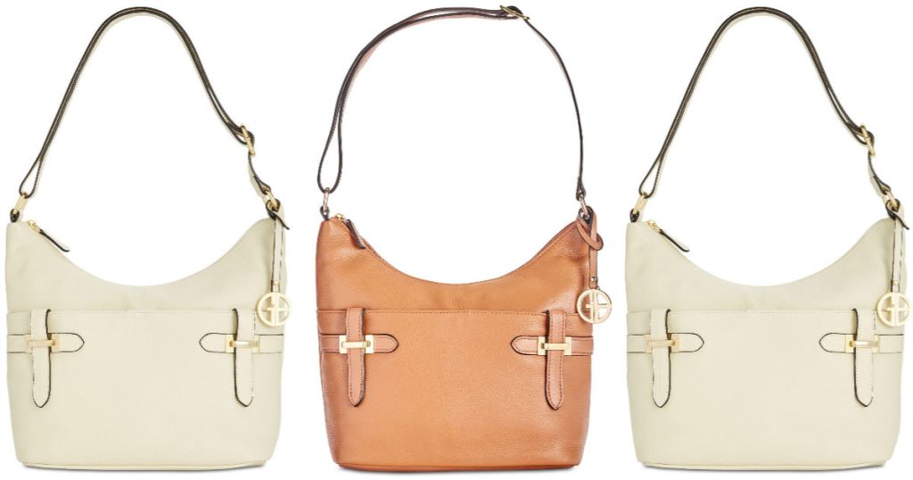 Giani Bernini Bridle Leather Hobo in Fawn/Gold and Ivory/Gold