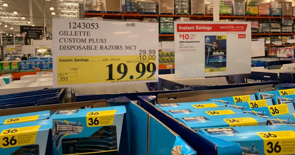 Gillette Custom Plus3 Disposable Razors 36 Count in Costco