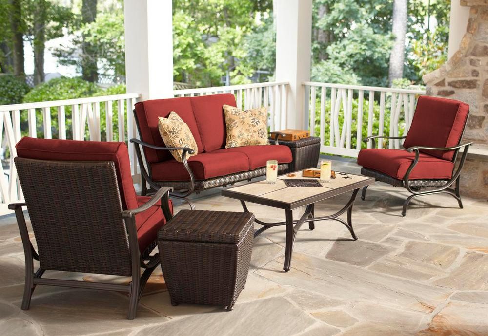 patio furniture on porch