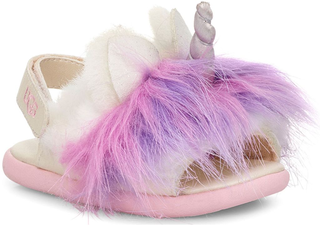 Infant UGG Rainbow Unicorn Faux Fur Sandal
