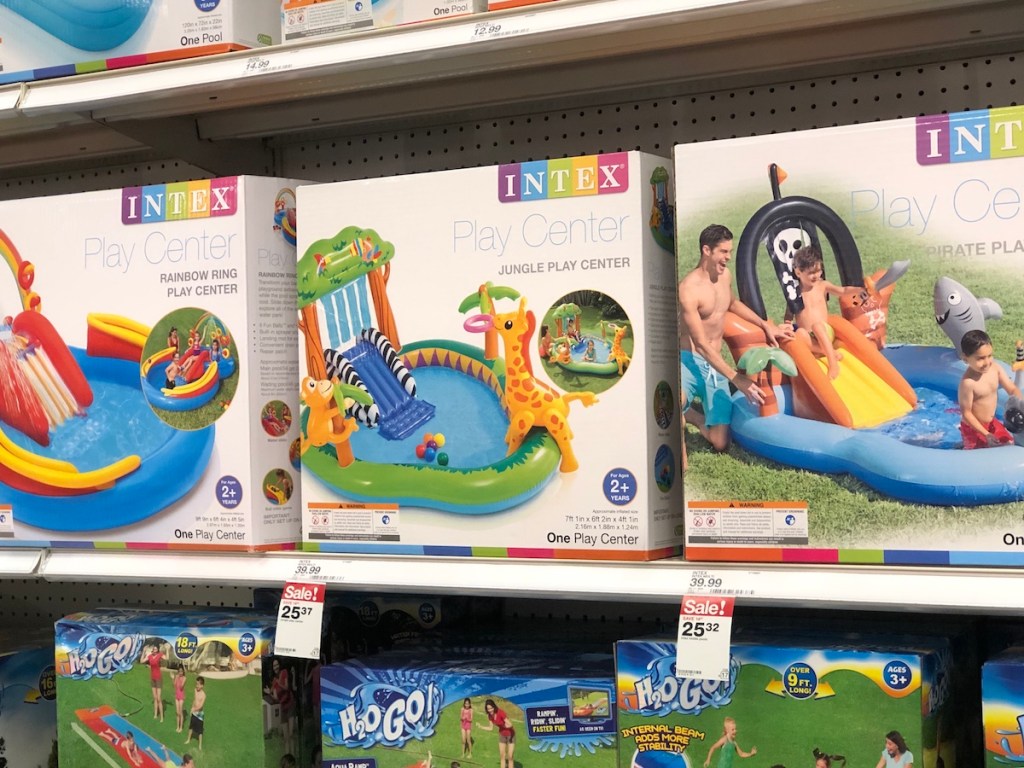 Intex Jungle Play Center on shelf at Target