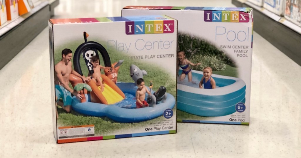 Intex items on floor at Target
