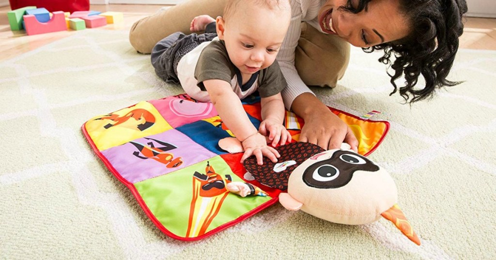 Mom and child playing with jack jack play mat