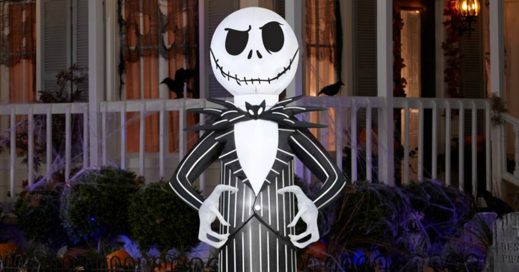 Jack Skellington Inflatable in yard