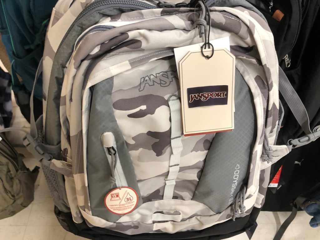 JanSport Odyssey Backpack With 15" Laptop Pocket in Arctic Camo
