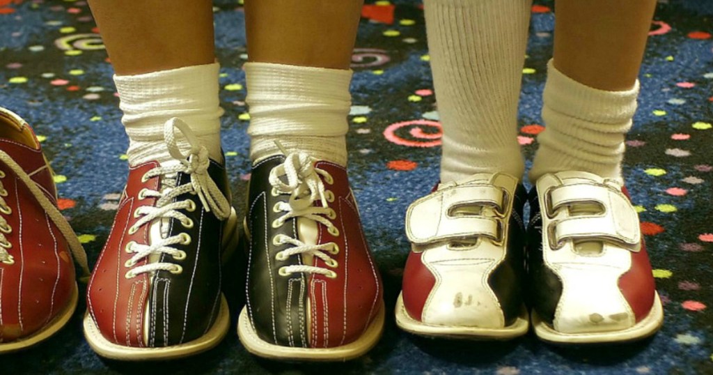 kids in bowling shoes