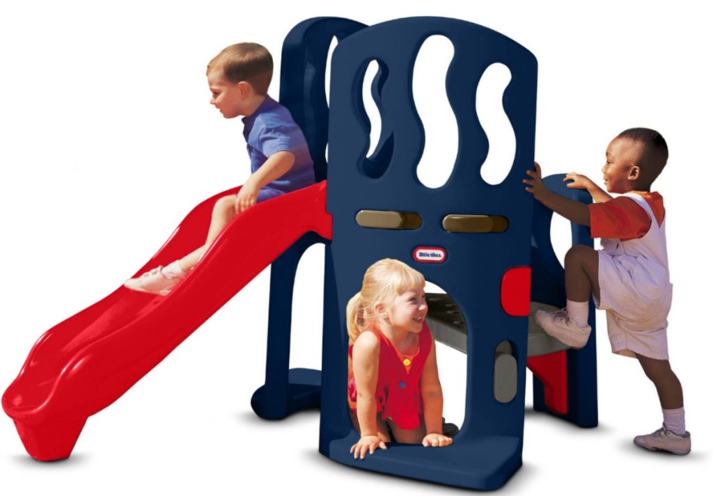 kids playing on Little Tikes Hide & Slide Climber