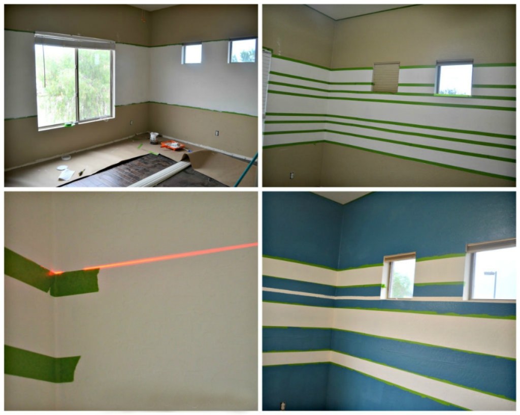 process of painting solid stripes using FrogTape