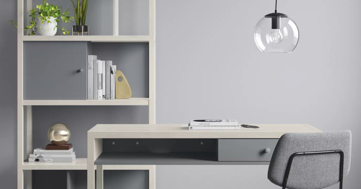 Project 62 Bookshelf with desk in room