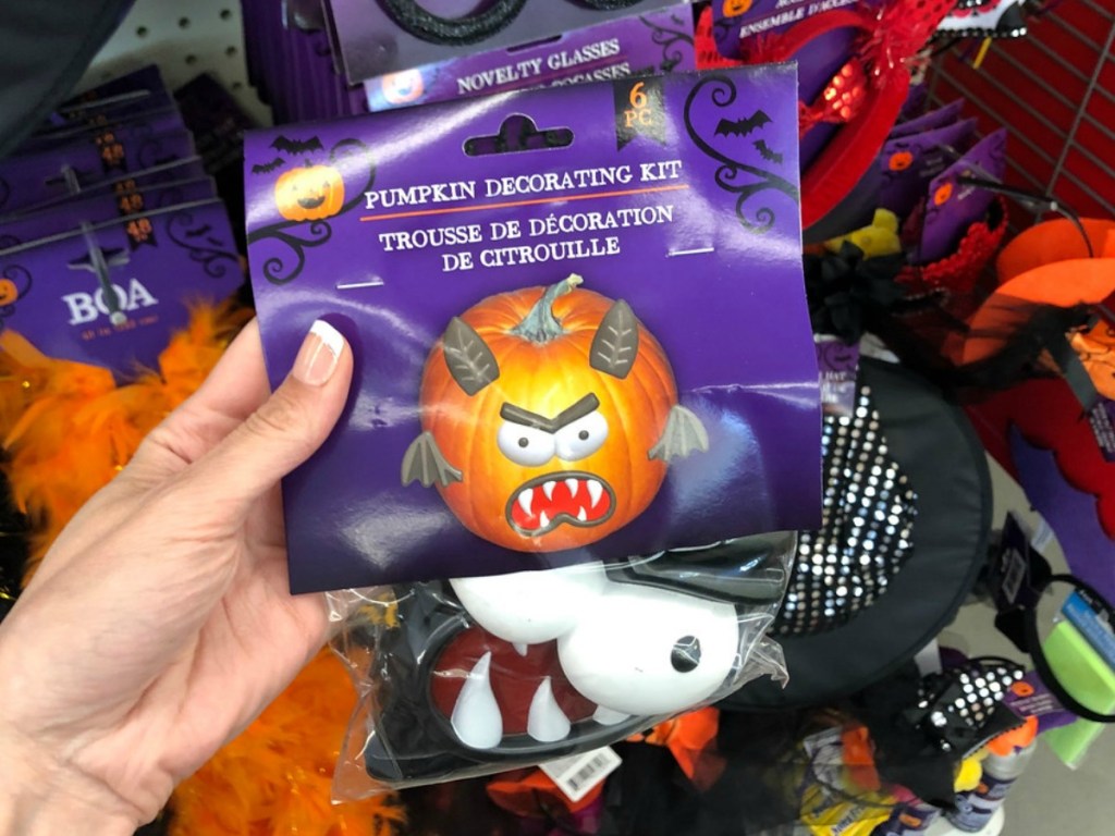 hand holding bag of decorating supplies in a store