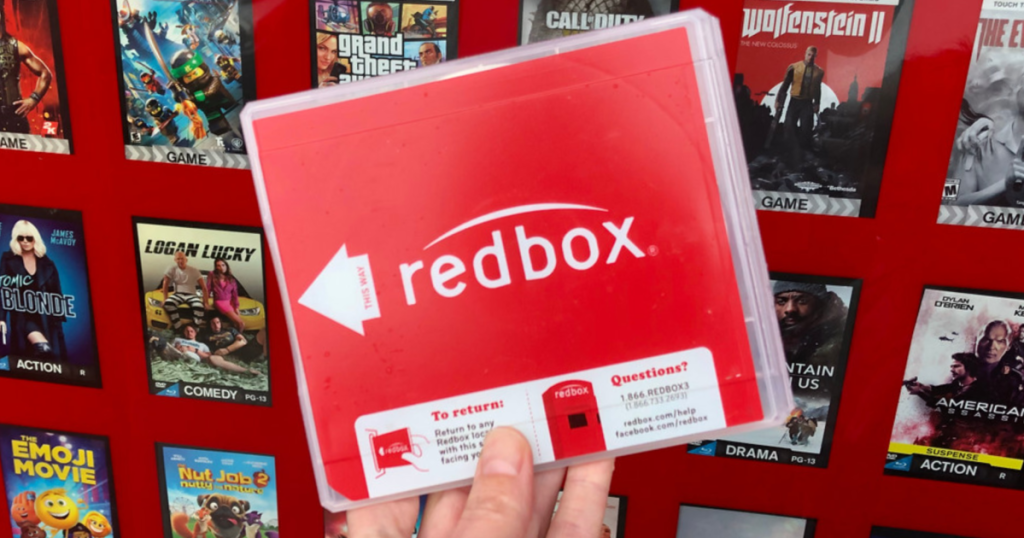 Redbox rental in front of kiosk