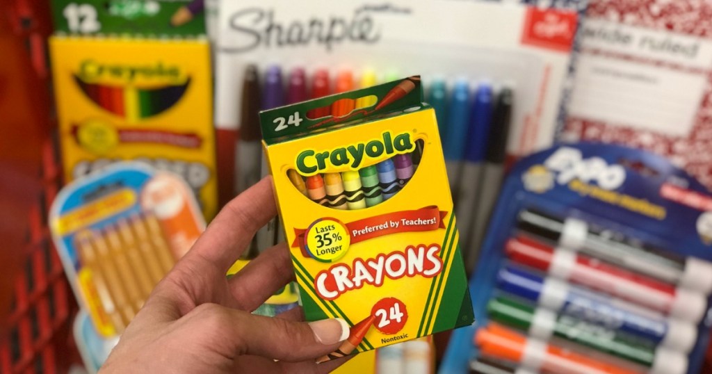 Woman holding Crayola Crayons