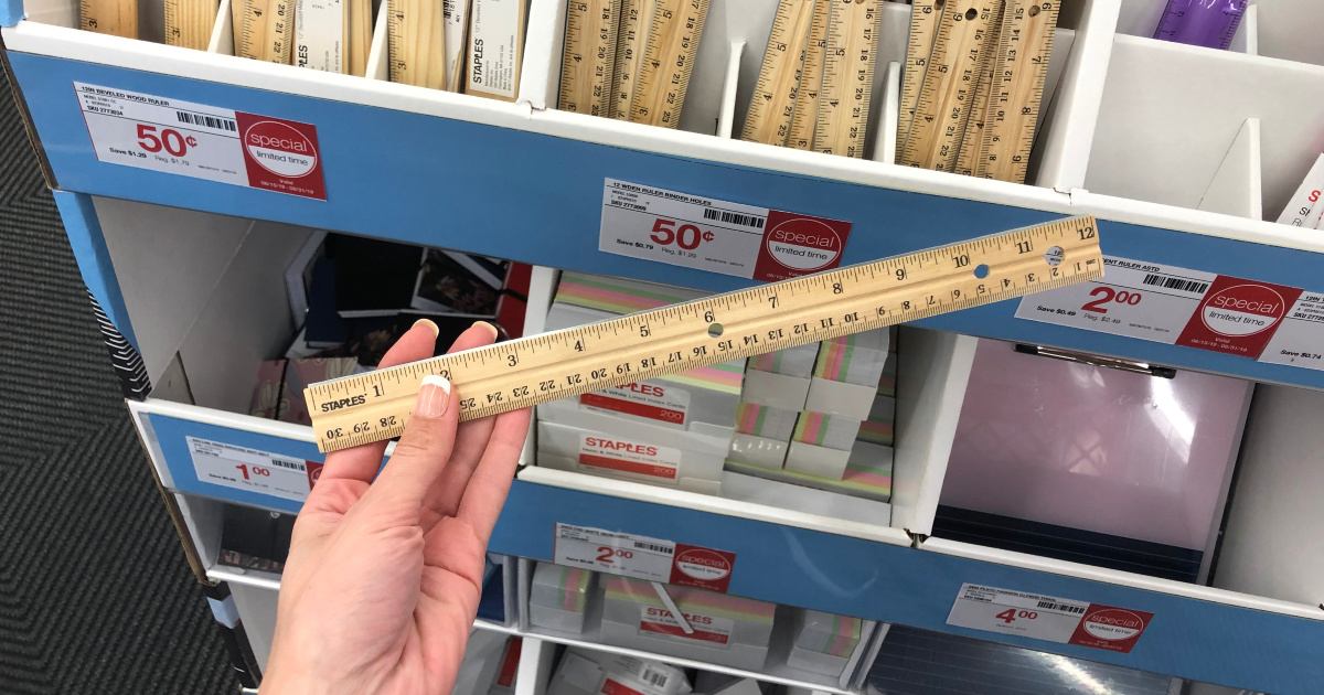 Staples Wooden Ruler