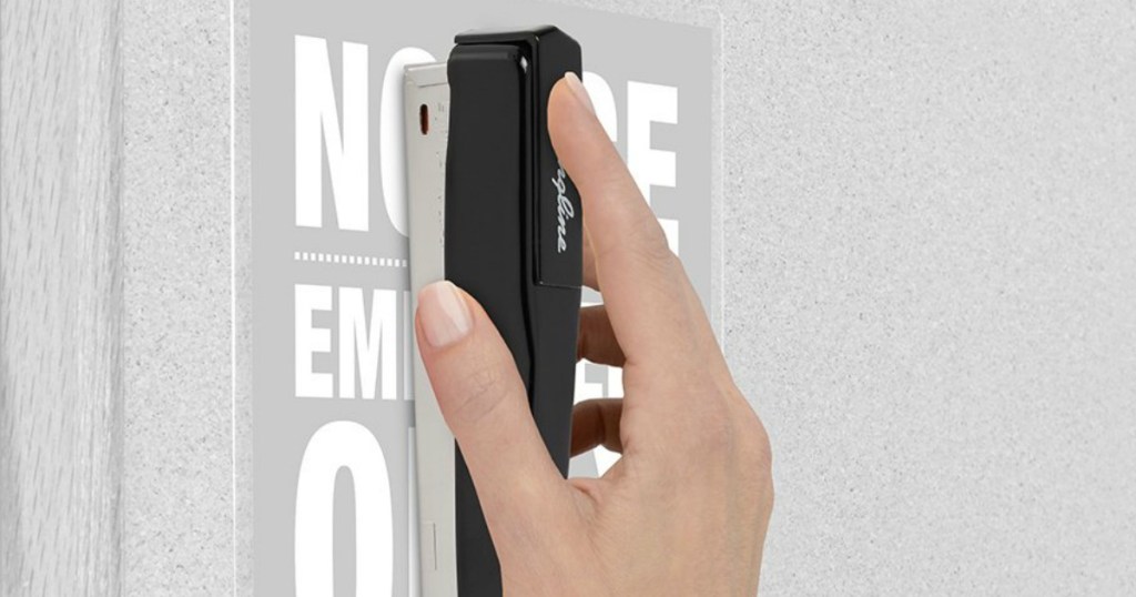 Commercial Swingline Stapler used to hang a poster
