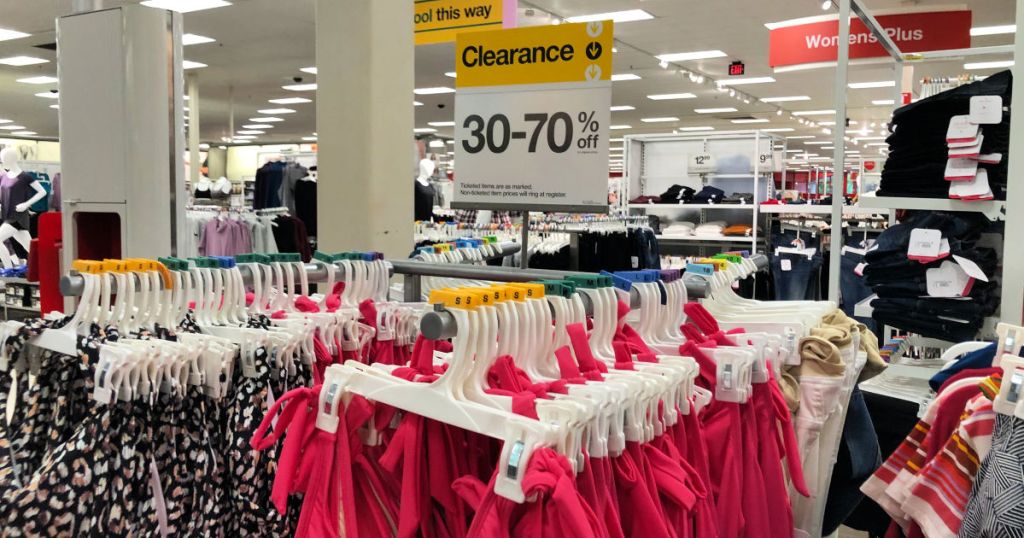 Target Maternity clearance rack with sign