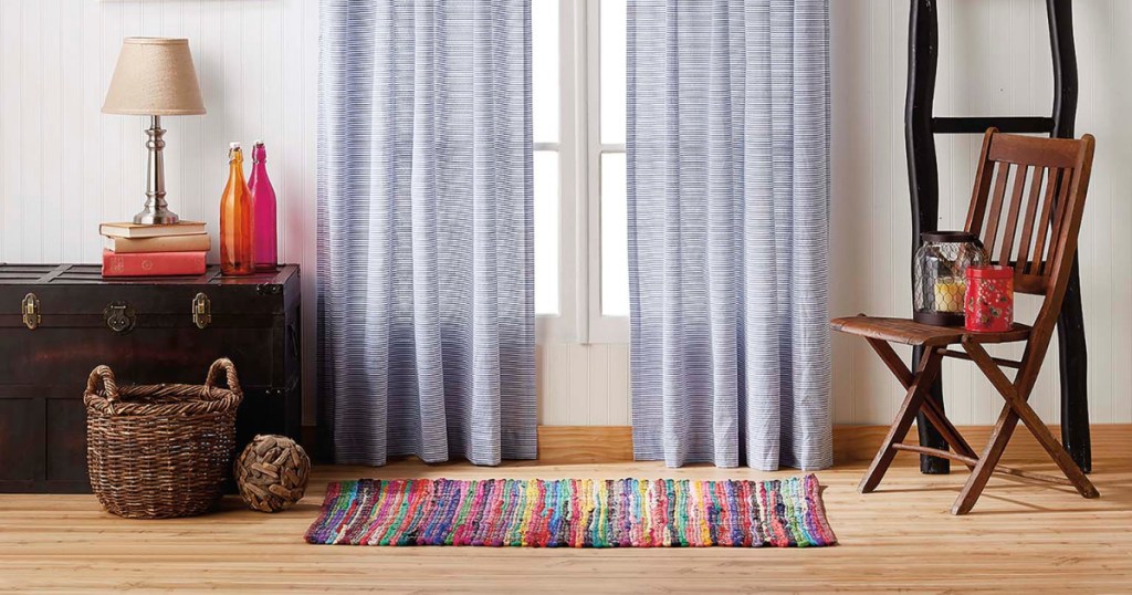 purple the pioneer woman curtains in living room