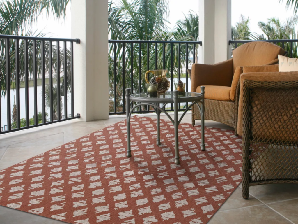 Threshold Diamond Outdoor Rug Orange