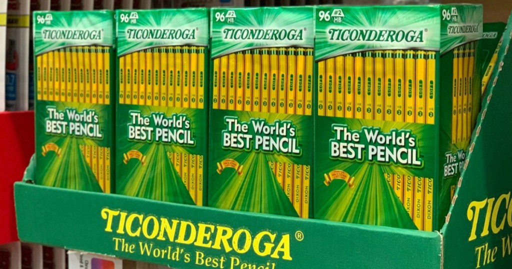 display of Ticonderoga pencils