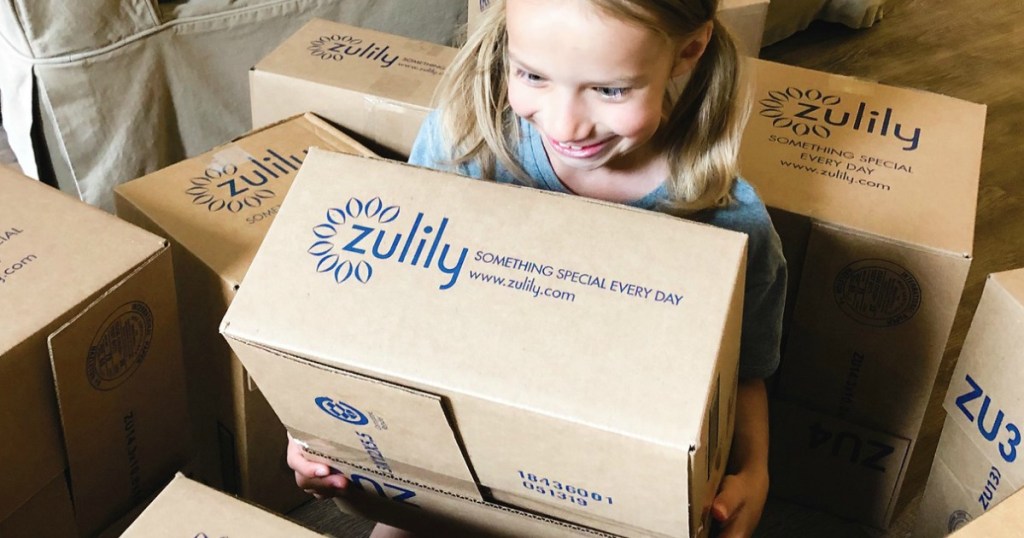 Zulily Boxes with Girl