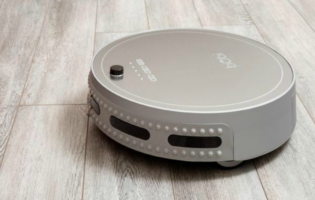 Robotic vacuum in silver bObsweep brand