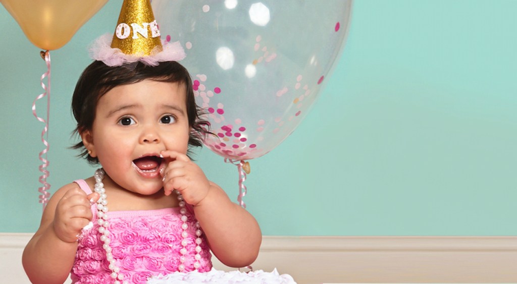 baby girl celebrating birthday
