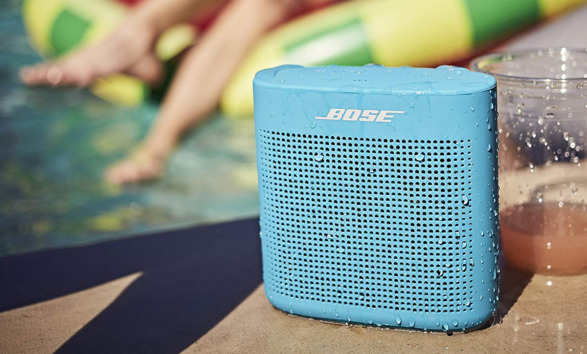 bose soundlink color speaker by pool