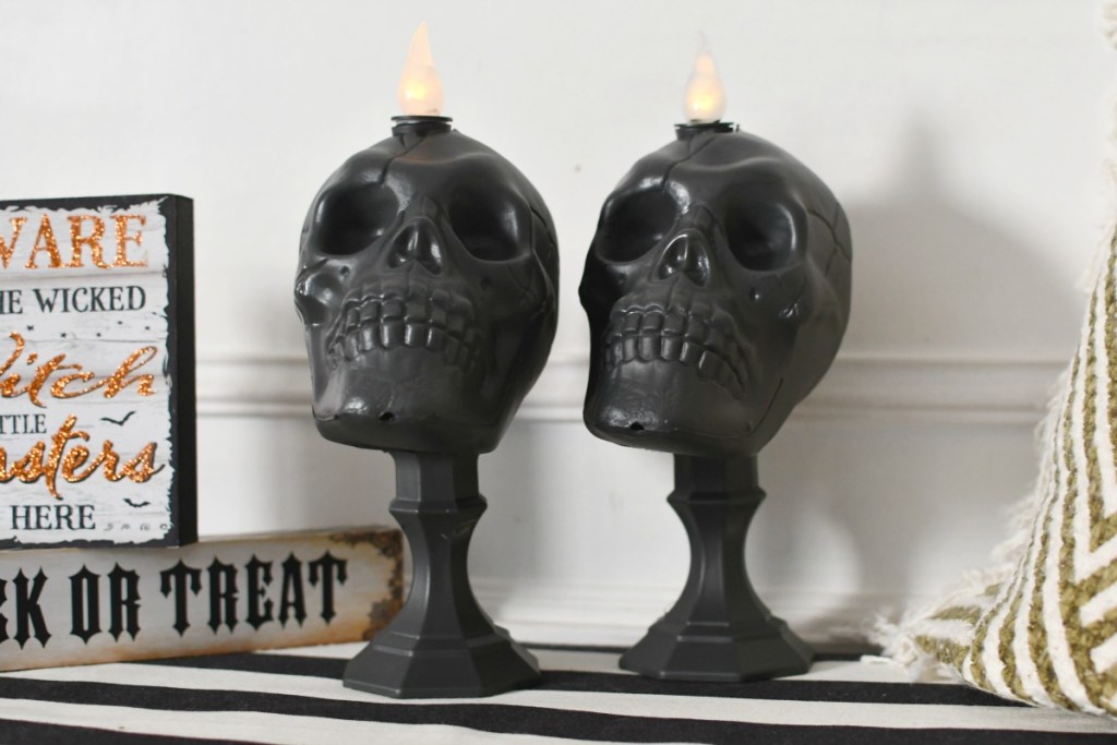 diy skull candles from dollar tree styled 