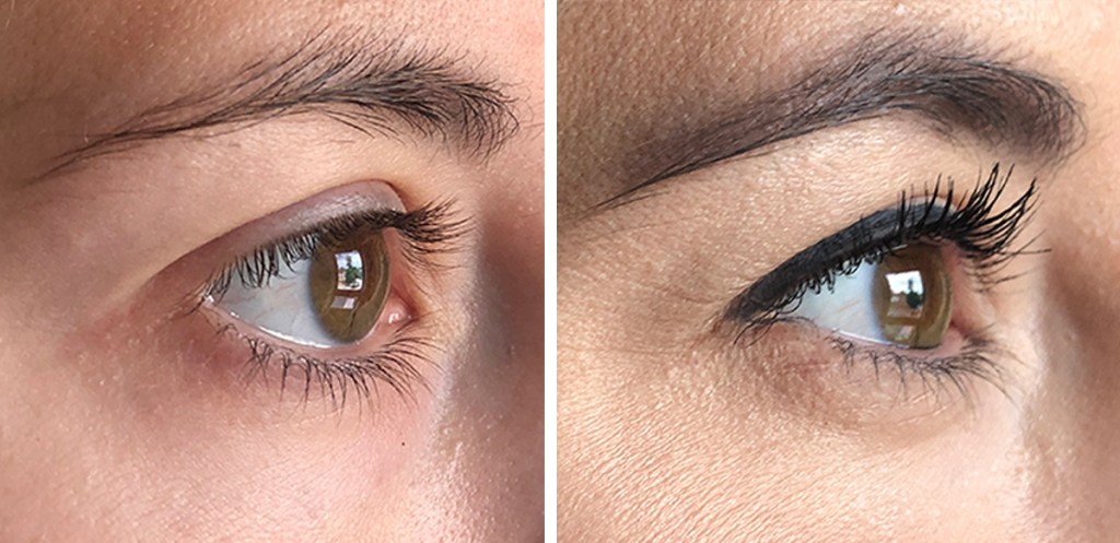 side by side of mascara from believe beauty