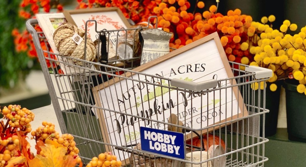 fall decor with pumpkin sign on stock white background