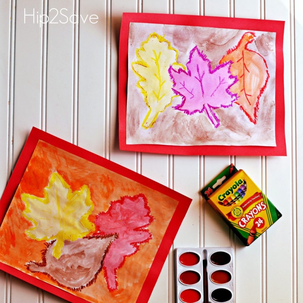 leaf watercolor art project for fall